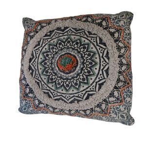 Surya Bohemian Mandala Throw Pillow 17" Square Boho Modern Artsy Colorful Accent